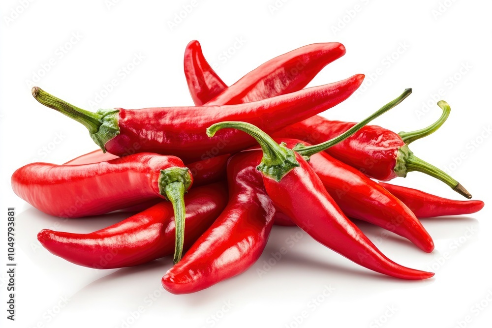 Chilli pepper isolated on white background - generative ai Chilli pepper isolated on white background - generative ai