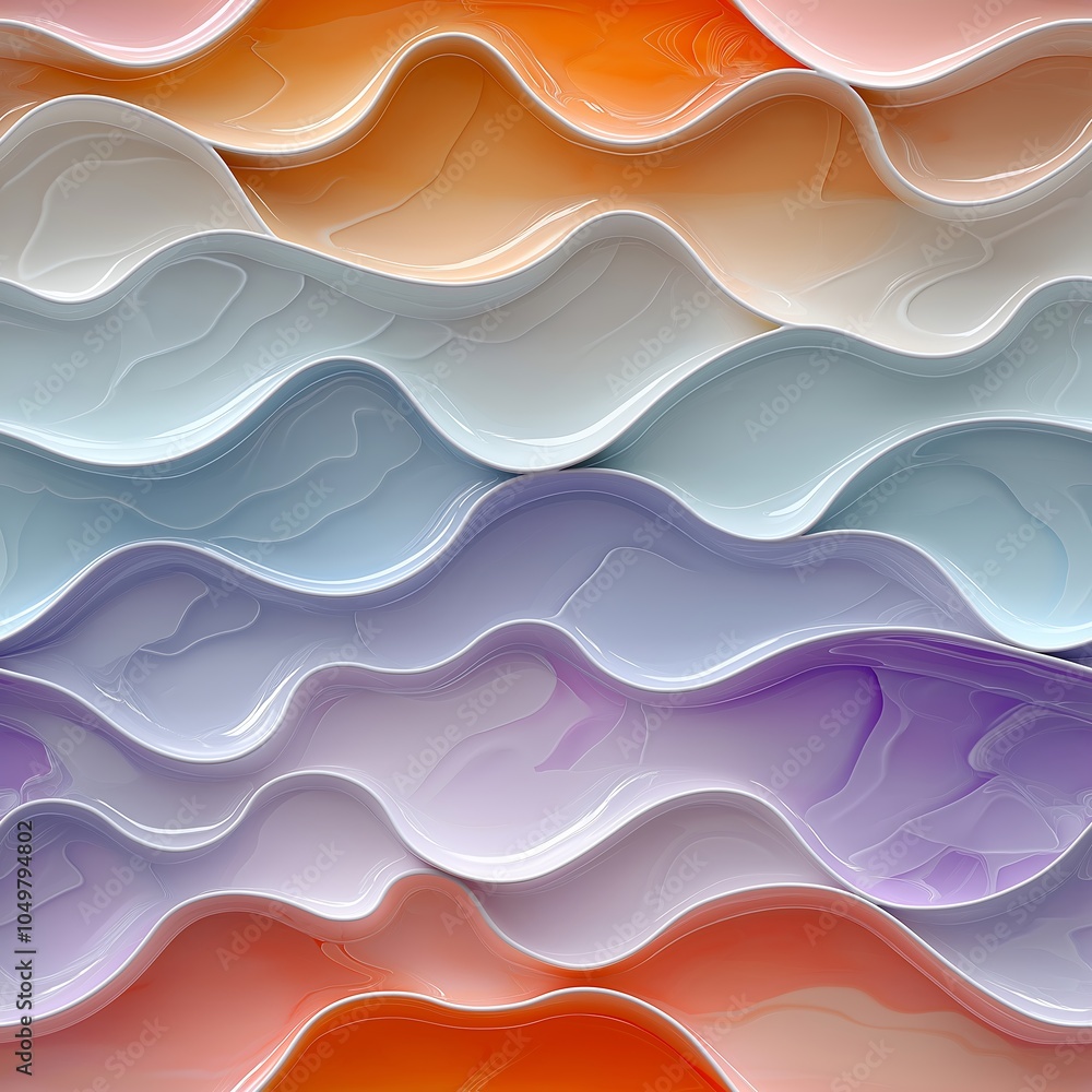 seamless repeating tile design, abstract wave pattern in soft pastel colors seamless repeating tile design, abstract wave pattern in soft pastel colors