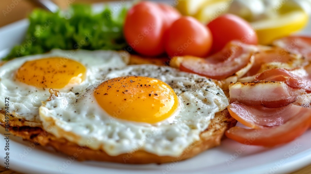 Bright and Flavorful Breakfast Variety on Rustic Plate Bright and Flavorful Breakfast Variety on Rustic Plate