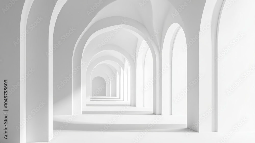 Fototapeta premium White Archway Hall.