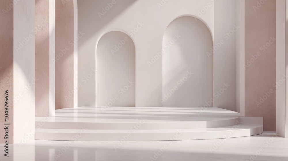Fototapeta premium Minimalist White Platform.