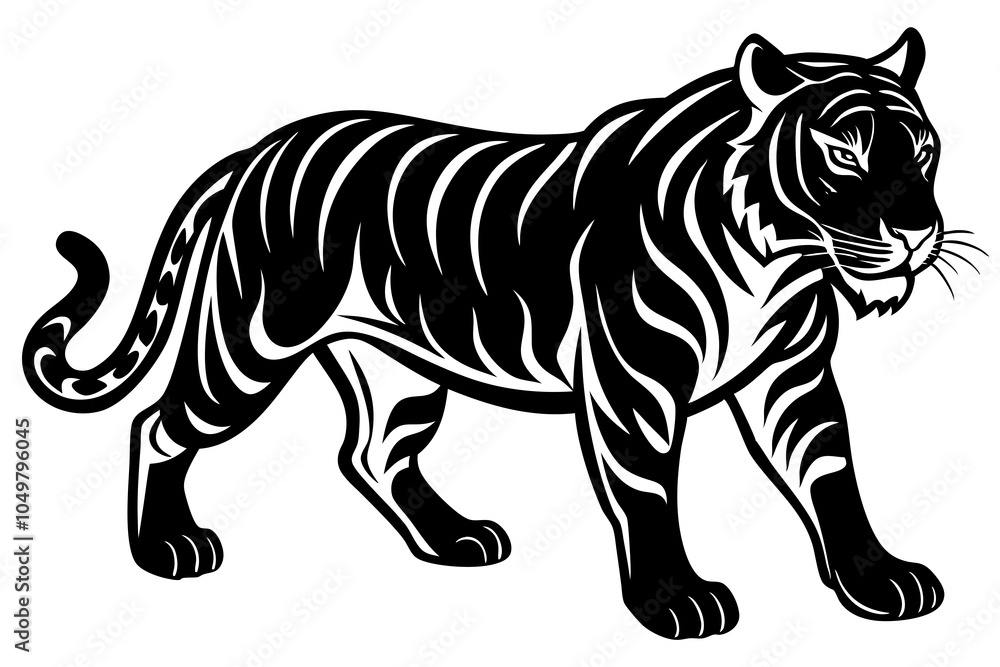 Obraz premium Powerful Tiger Silhouette Design