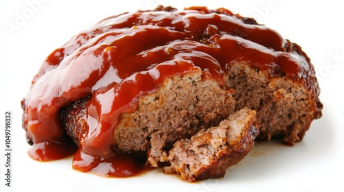 Delicious Meatloaf on White Background