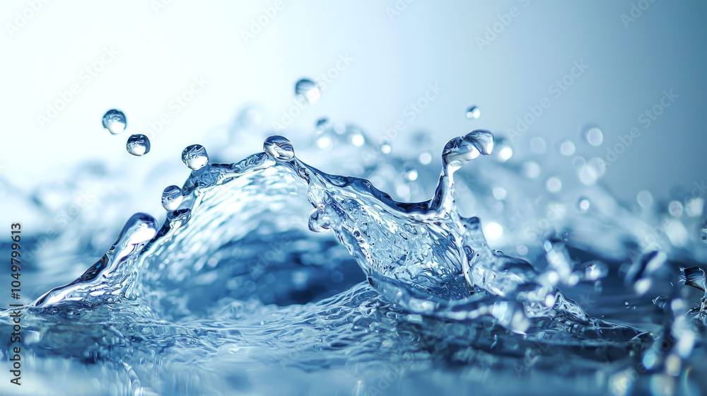 Close-up of a water splash with droplets flying in the air. Close-up of a water splash with droplets flying in the air.