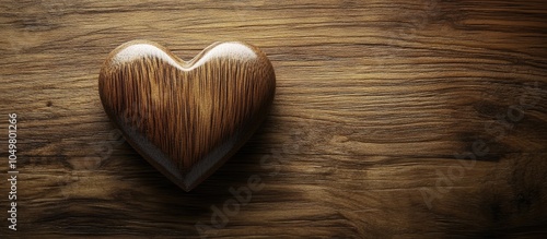 Wooden heart positioned on ...