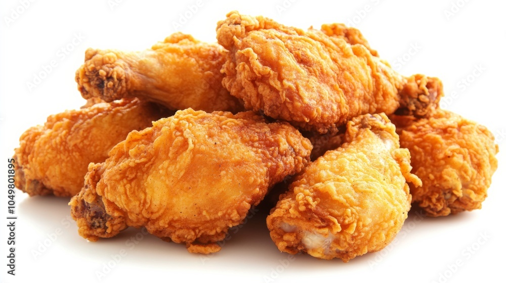 Elegant Fried Chicken on a White Background Elegant Fried Chicken on a White Background