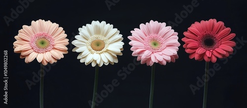Blooming four gerbera bloss...