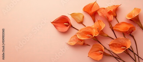 Creative autumn floral flat...