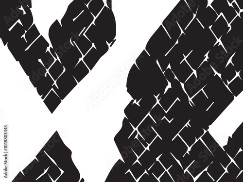 Background black and white abstract texture vector with dark spots, nets, lines and scratches