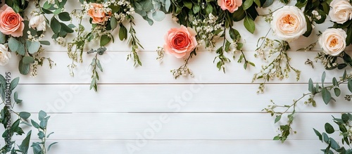 Top view of wedding blooms ...