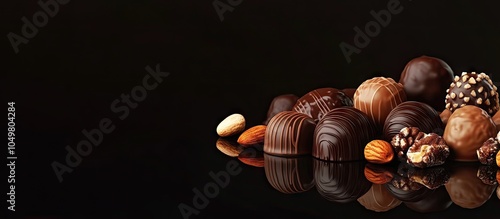 Chocolate candies on a dark...