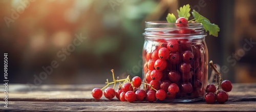 Red gooseberries in a glass...