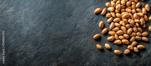 Pine nuts on a stone table ...