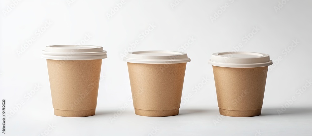 Food delivery paper containers with lids set against a white background. with copy space image. Place for adding text or design Food delivery paper containers with lids set against a white background. with copy space image. Place for adding text or design
