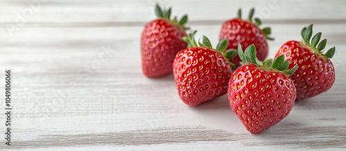 Four ripe juicy strawberrie...
