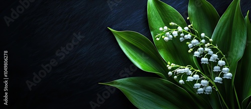Green leaves of a lily of t...