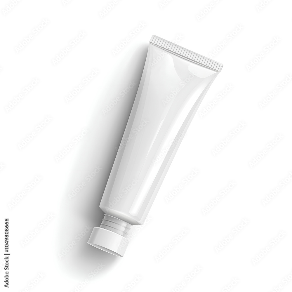 White plastic cosmetic cream isolated tube blank white background AI Image White plastic cosmetic cream isolated tube blank white background AI Image