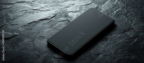 Black smartphone on a black...