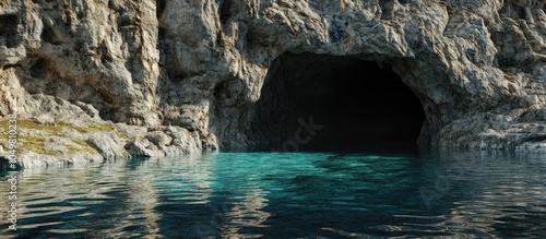 The entrance to a cave is l...