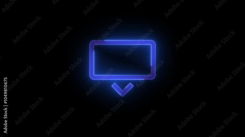 Keyboard dismiss stroke icon glowing neon blue color animation Keyboard dismiss stroke icon glowing neon blue color animation