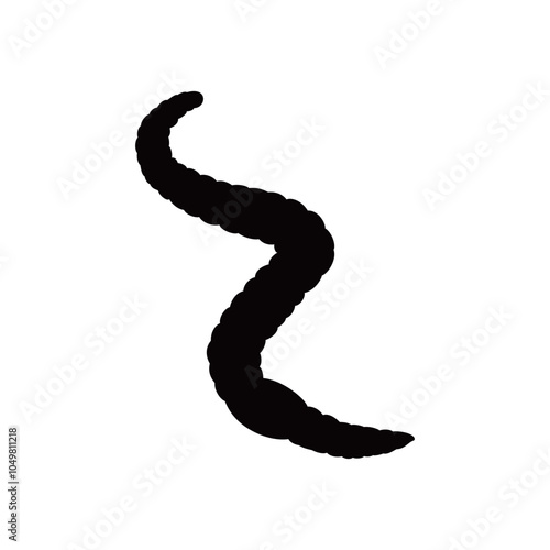 worm silhouette design. ecology animal sign and symbol.