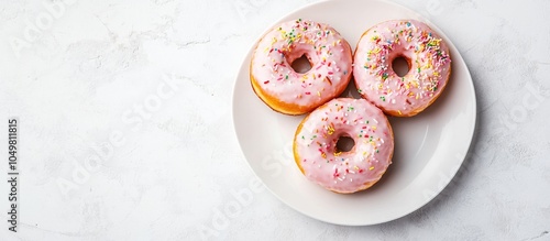 Homemade donuts on a white ...