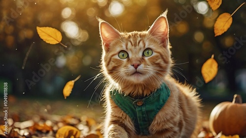 cat in autumn 