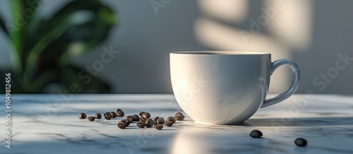 An empty coffee cup sits on...