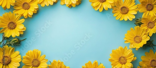 A frame of yellow flowers s...