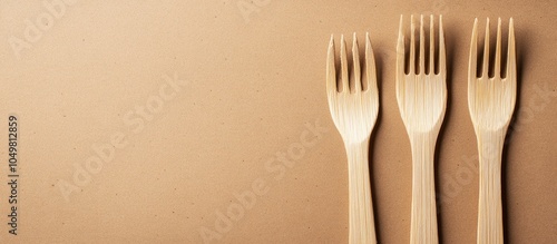 Wooden forks on a cardboard...