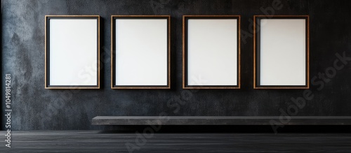 Empty frames against a blac...