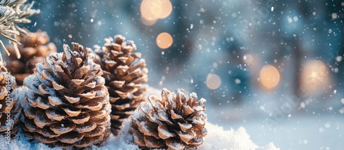 Festively decorated pine co...