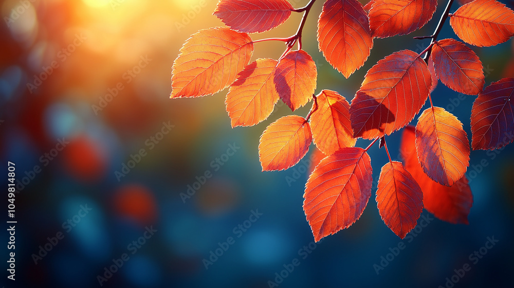 autumn leaves in the sun