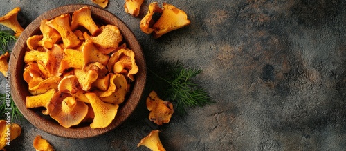 Fresh chanterelle mushrooms...