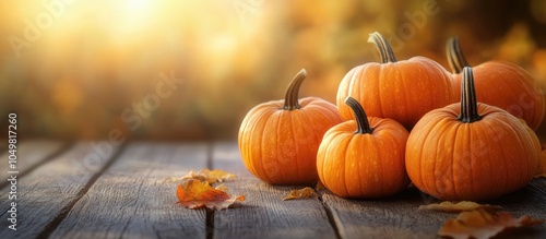 pumpkins on a wooden surfac...