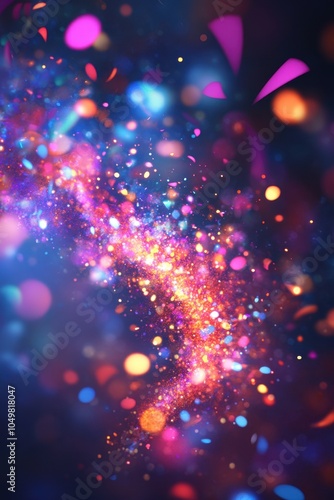 Sparkling Cosmic Explosion of Vibrant Colors and Lights