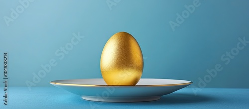 Golden Easter egg on a porc...