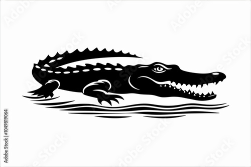 Stealthy Crocodile Silhouette Design