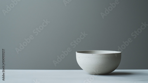 Minimal Gray Ceramic Bowl Against Neutral Background