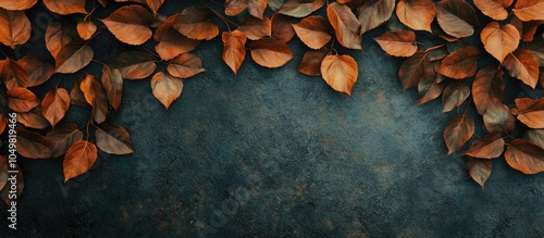 autumn leaves border backgr...