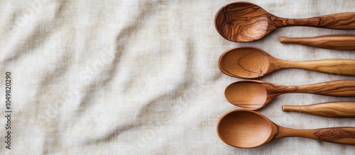 Background wooden spoons pl...