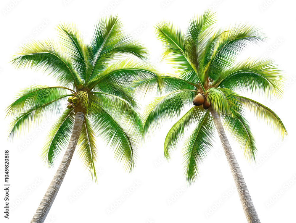 Fototapeta premium coconut trees on the beach isolated on transparent background