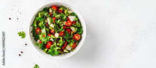 Bowl of salad with parsley ...