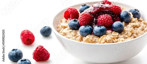 Oatmeal porridge topped wit...