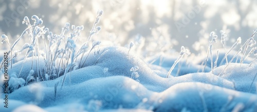 Frosty grass blanketed in s...