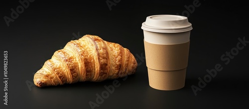 Paper cup of hot coffee wit...