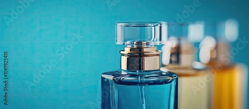 close up of three perfume b...