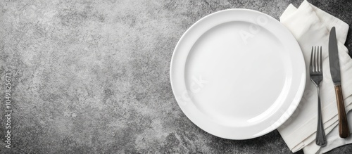 White porcelain plate cutle...