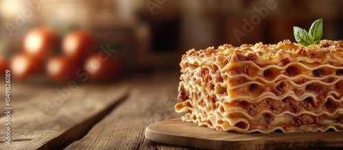 Close up of lasagne pasta o...