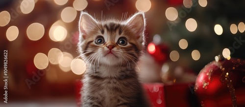 Small amusing kitten on a C...